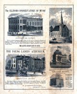 Illinois Conservatory of Music, The Young Ladies Atheneum, Leland Hotel, Illinois State Atlas 1876